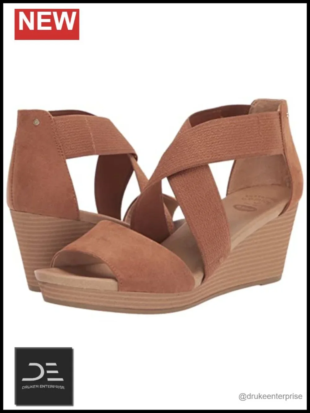 Dr. Scholl's Women's Barton Band Wedge Sandals Faux Leather Strappy